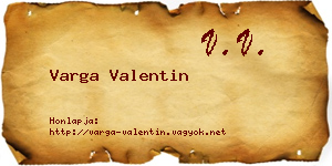 Varga Valentin névjegykártya